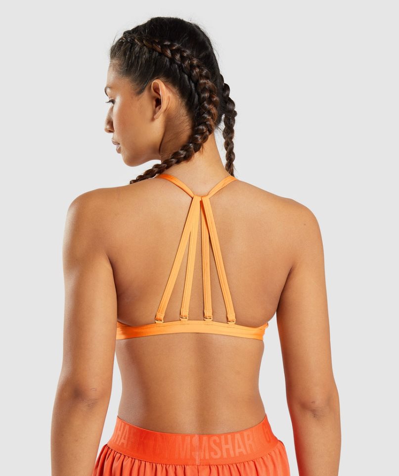 Women's Gymshark Minimal Sports Bra Orange | NZ 8ZQBIV